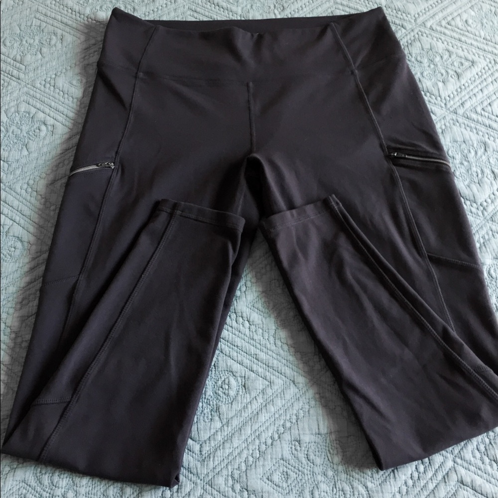 Perfect Black Side Zip pocket Athleta Leggings XL